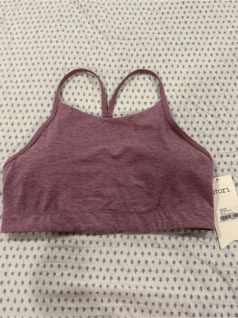 Seamless Heathered Plum Sports Bralette - Unbranded